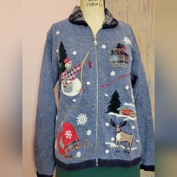 Cadet Blue Holiday Sweater - Picture 3 of 5